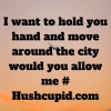 I want to hold you hand and move around the city would you allow me # Hushcupid.com